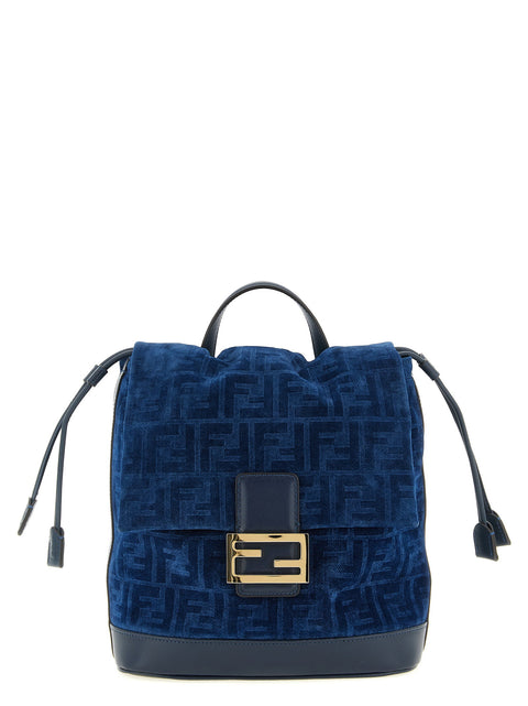 Fendi Ff Flocked Denim Backpack