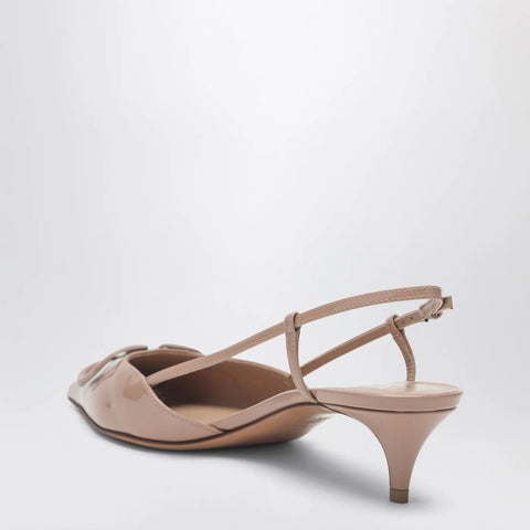 Valentino Garavani Vlogo Signature slingback pumps pink in patent leather