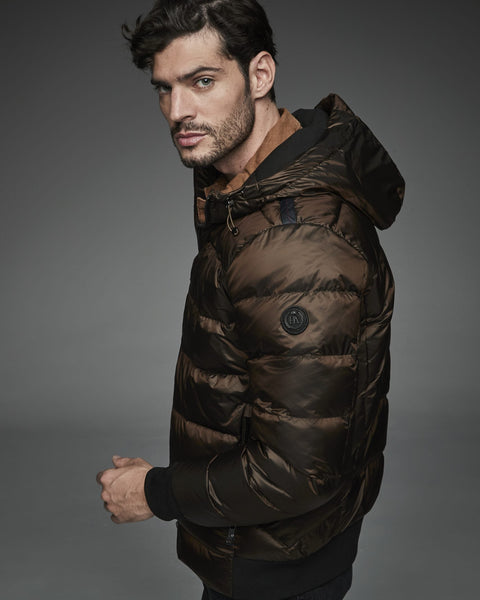 DWAYNE Short down jacket with a funnel neck