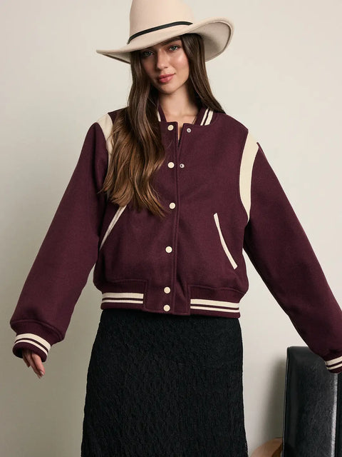 Quilting Vintage Varsity Bomber Jacket