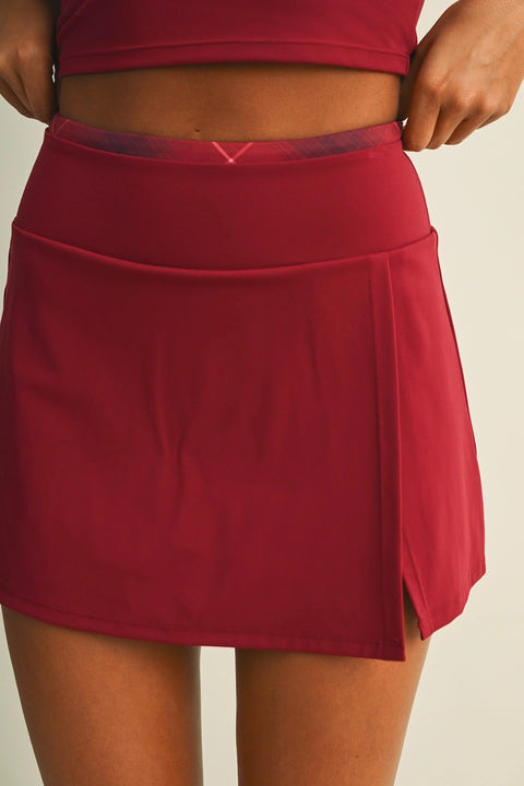 Contrast Binding Skort with Slit