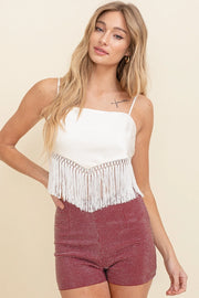 Women'S Strapless Fringe Top Ivory-TOP-Cloud Ten-Ivory-S-Urbanheer
