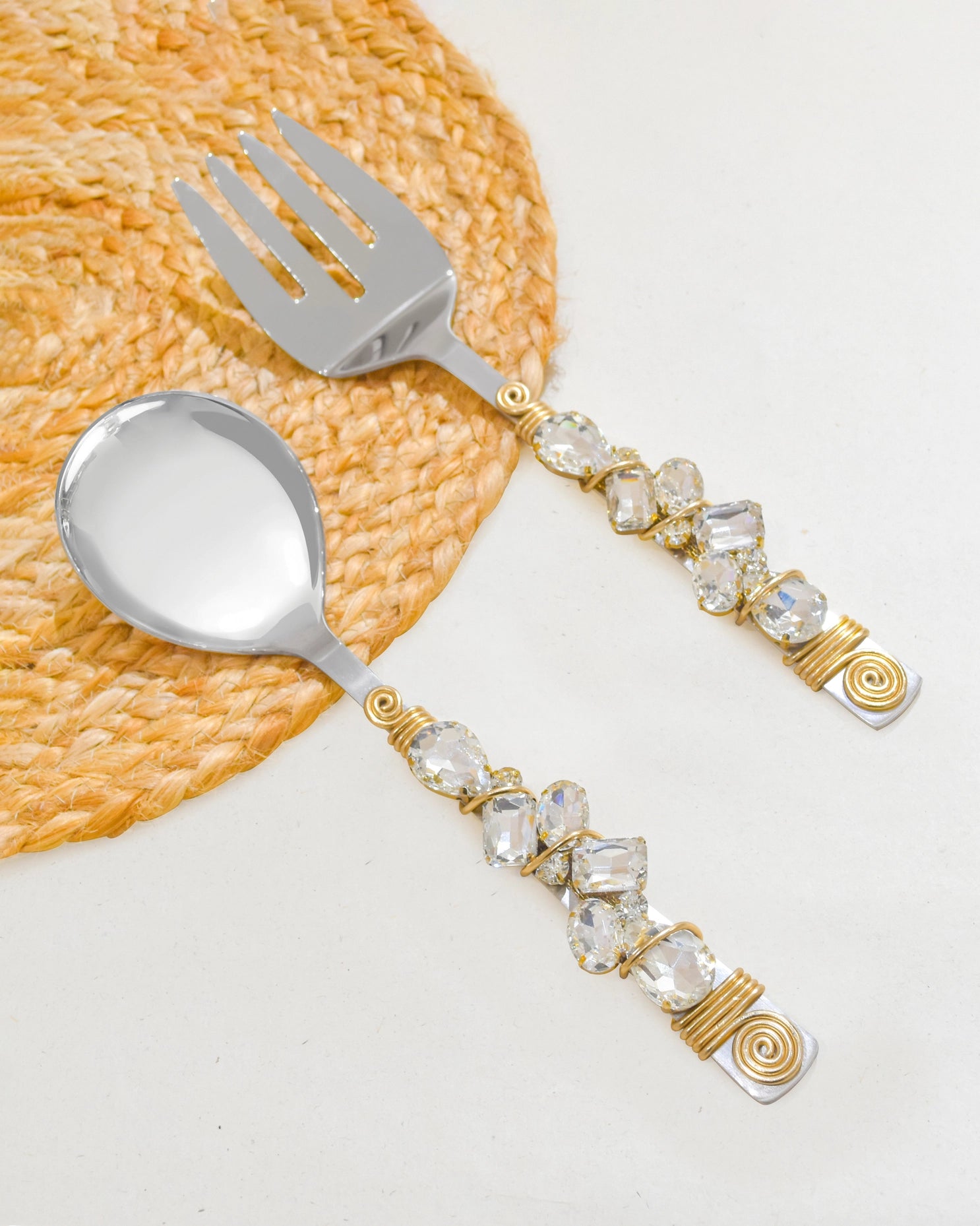 Snow Melt Salad Server Set-Tiramisu-Urbanheer