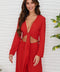 Cotton Tie Front Top - Red