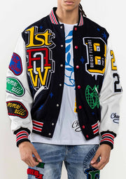 Bright Future Varsity Jacket-Jacket-First Row-NAVY-XS-Urbanheer