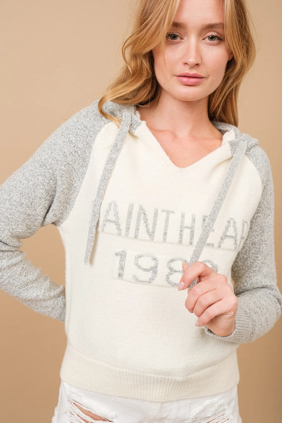 Colorblock Hooded Graphic Saint Heart Sweater-Sweater-Blue B-LIGHT GREY-S/M-Urbanheer