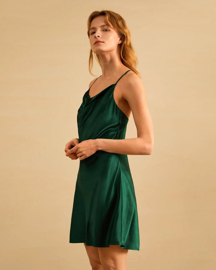 Gorgeous Silk Chemise Emerald Green-Chemise-MommeSilk-XS-Urbanheer