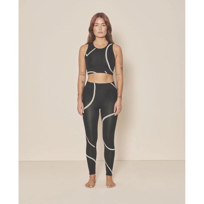 Loud Logo Crop Top - Black / Sustained Grey-TOP-Moonchild Yoga Wear-S-Urbanheer