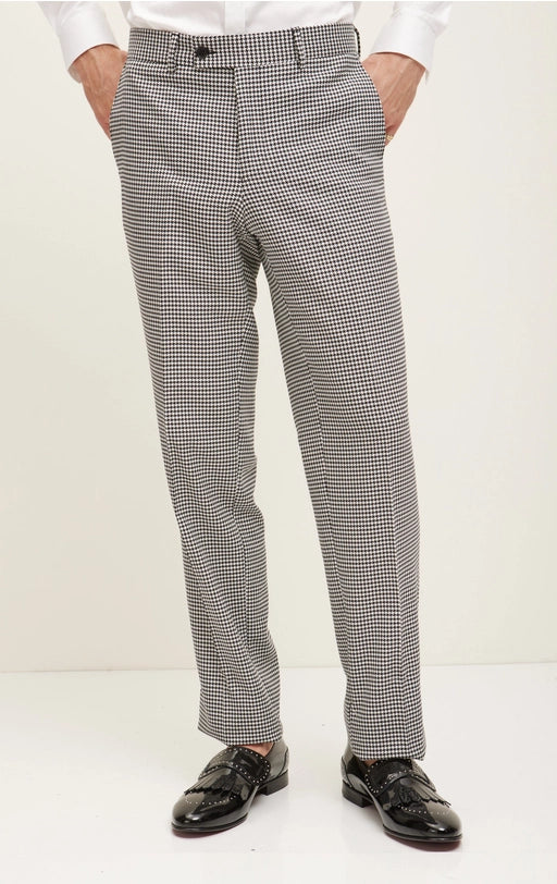 Tailored Fit Peak Lapel Petite Houndstooth Suit-Suit Jacket and Pants-Ron Tomson-Urbanheer