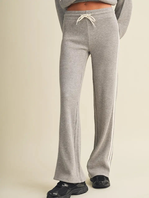 Side Stripe Cozy Waffle Knit Pants