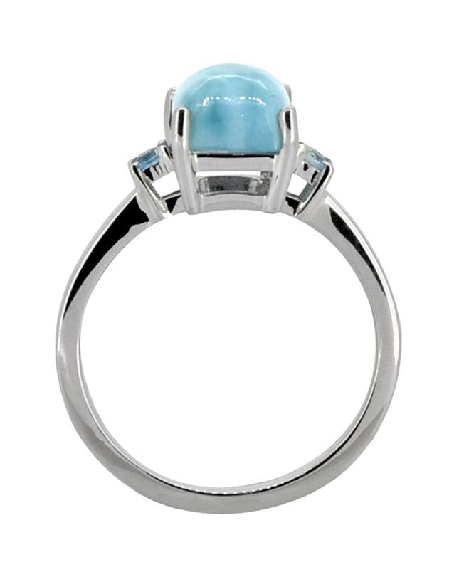 Larimar Blue Topaz 925 Sterling Silver Engagement Ring-Ring-Tiramisu-Urbanheer