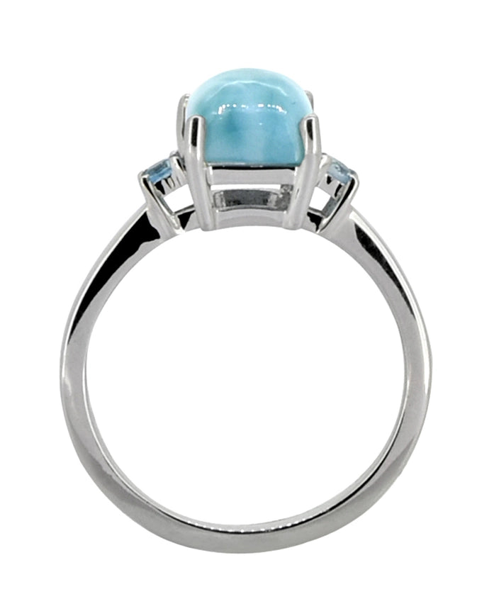 Larimar Blue Topaz 925 Sterling Silver Engagement Ring-Ring-Tiramisu-6-Urbanheer