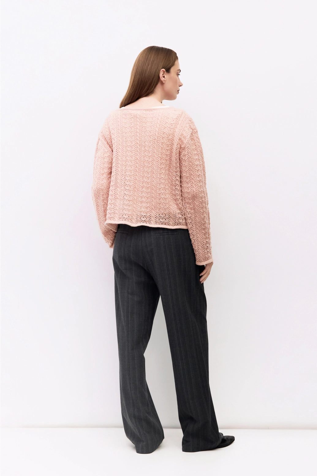 The Avia Cardigan Pointelle Tie Front Cardigan