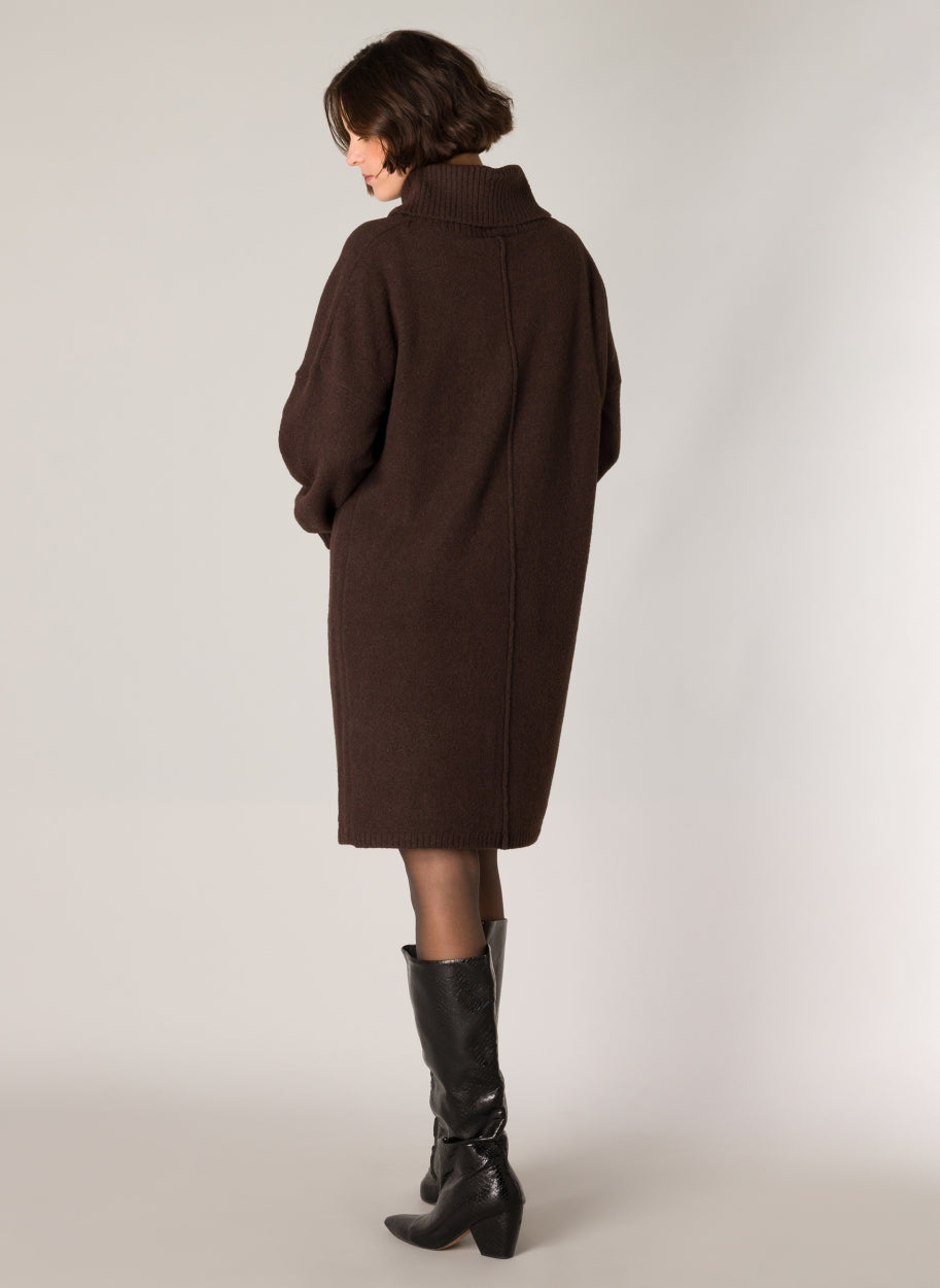 Sietske Sweater Dress-Clothing - Women-Yest-Black Coffee-2-Urbanheer