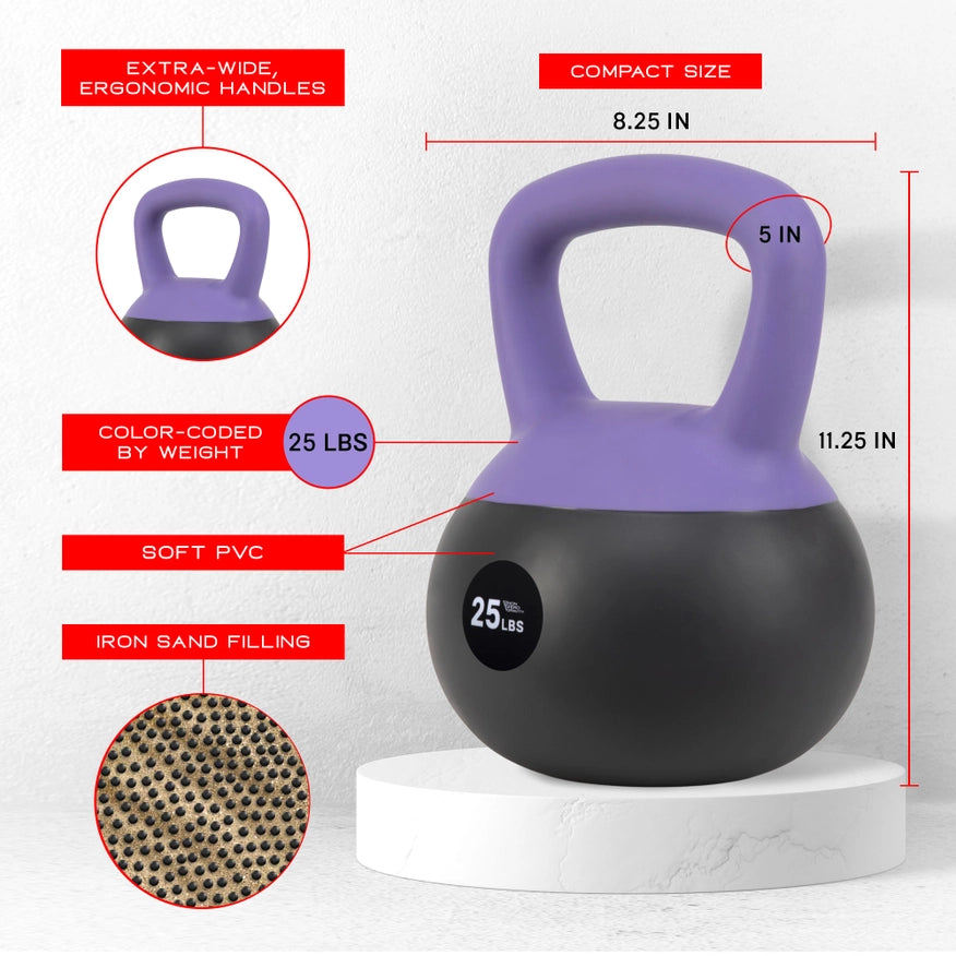 25Lb Iron Sand Soft Kettlebell-Kettlebell-Nonzero Gravity-8.25 x 11.25-inches (WxH)-Urbanheer