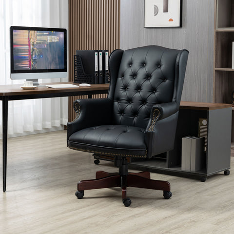 Executive PU Leather Office Chair with Ergonomic Support & Padded Comfort