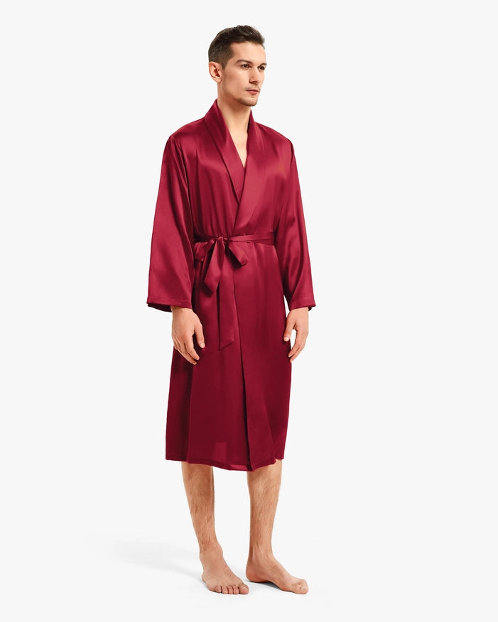 Smooth Silk Robe Claret-Robe-MommeSilk-XS-Urbanheer