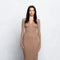 Ribbed Zip Up Maxi Dress w/ Hoodie-Hoodie-No Vacancy-S-Mocha-Urbanheer