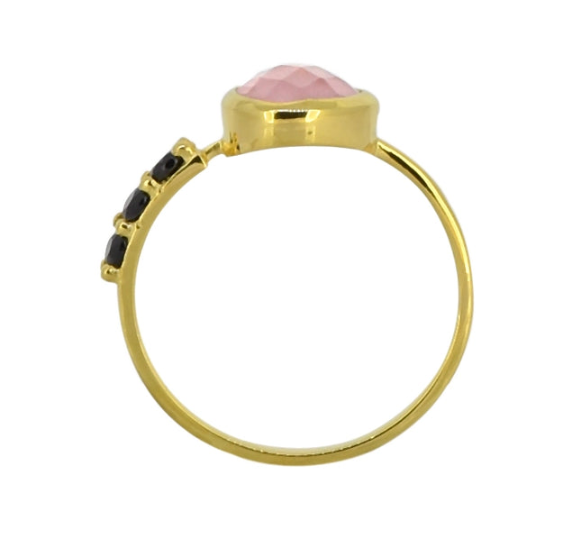 Gold Over 925 Sterling Silver Rose Quartz Ring-Ring-Tiramisu-9-Urbanheer