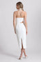 Flower Embellished Cut-Out Halter Dress White/White Flower-Dress-Avec Les Filles-4-Urbanheer
