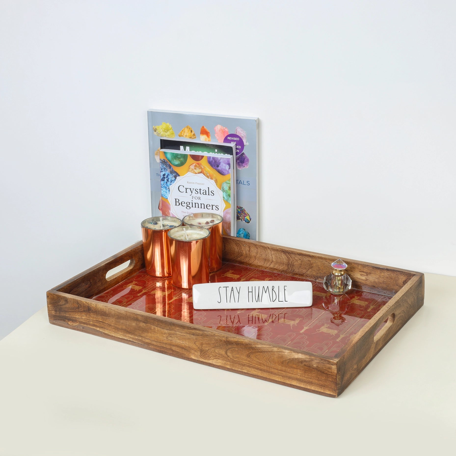 Oh Deer Resin/Wood Decorative Trays (Set Of 3)-Tiramisu-Urbanheer