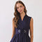 Sleeveless Fit & Flare Waist Belt Mini Dress