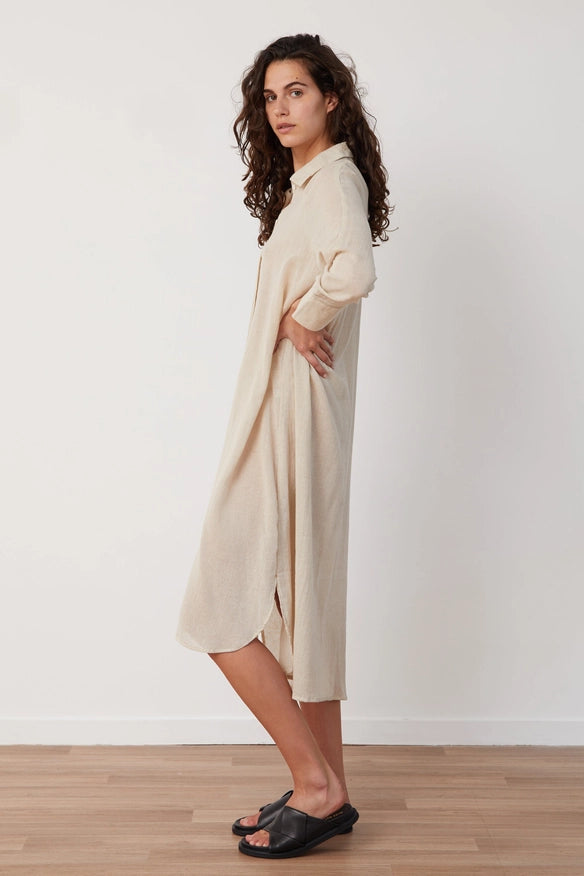 Jarrah Shirt Dress - Natural-Dress-Before Anyone Else-M-Urbanheer
