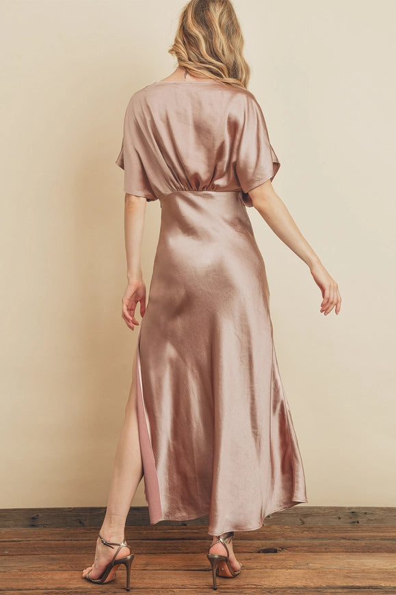 Satin Blouson Maxi Dress Mauve-Maxi Dress-Dress Forum-S-Urbanheer