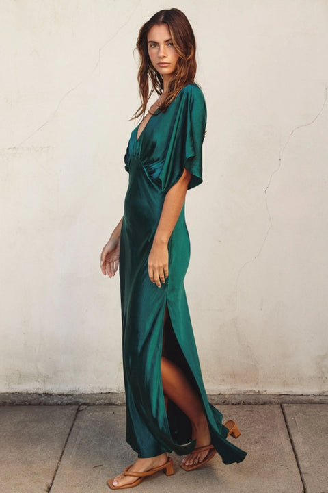 Reflection Blouson Maxi Dress Hunter Green-Maxi Dress-Dress Forum-S-Urbanheer