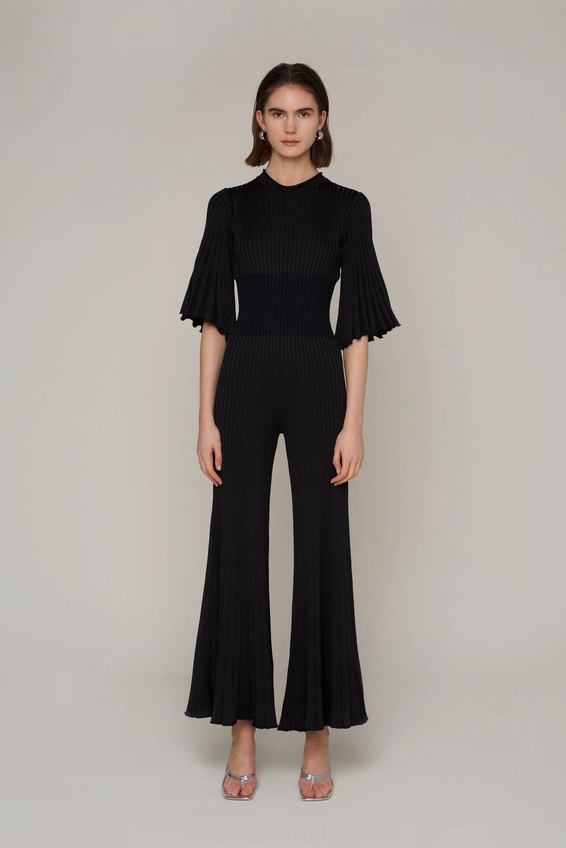 Bae Wide Leg Fitted Knit Jumpsuit-Clothing - Women-Amy Lynn-S-Black-Urbanheer