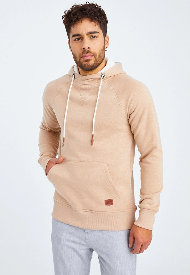 Men'S Hoodie Hood Light Brown Melange-Hoodie-Leif Nelson GmbH-S-Urbanheer