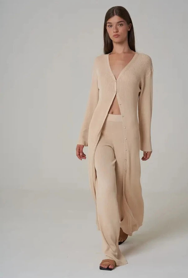 Adila Knitted Dress Cardigan-Leap Concept-S-Brown-Urbanheer