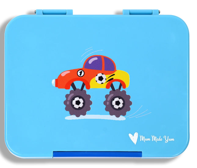 Bento Lunchbox (Large) - Light Blue Car-Mum Made Yum-Urbanheer