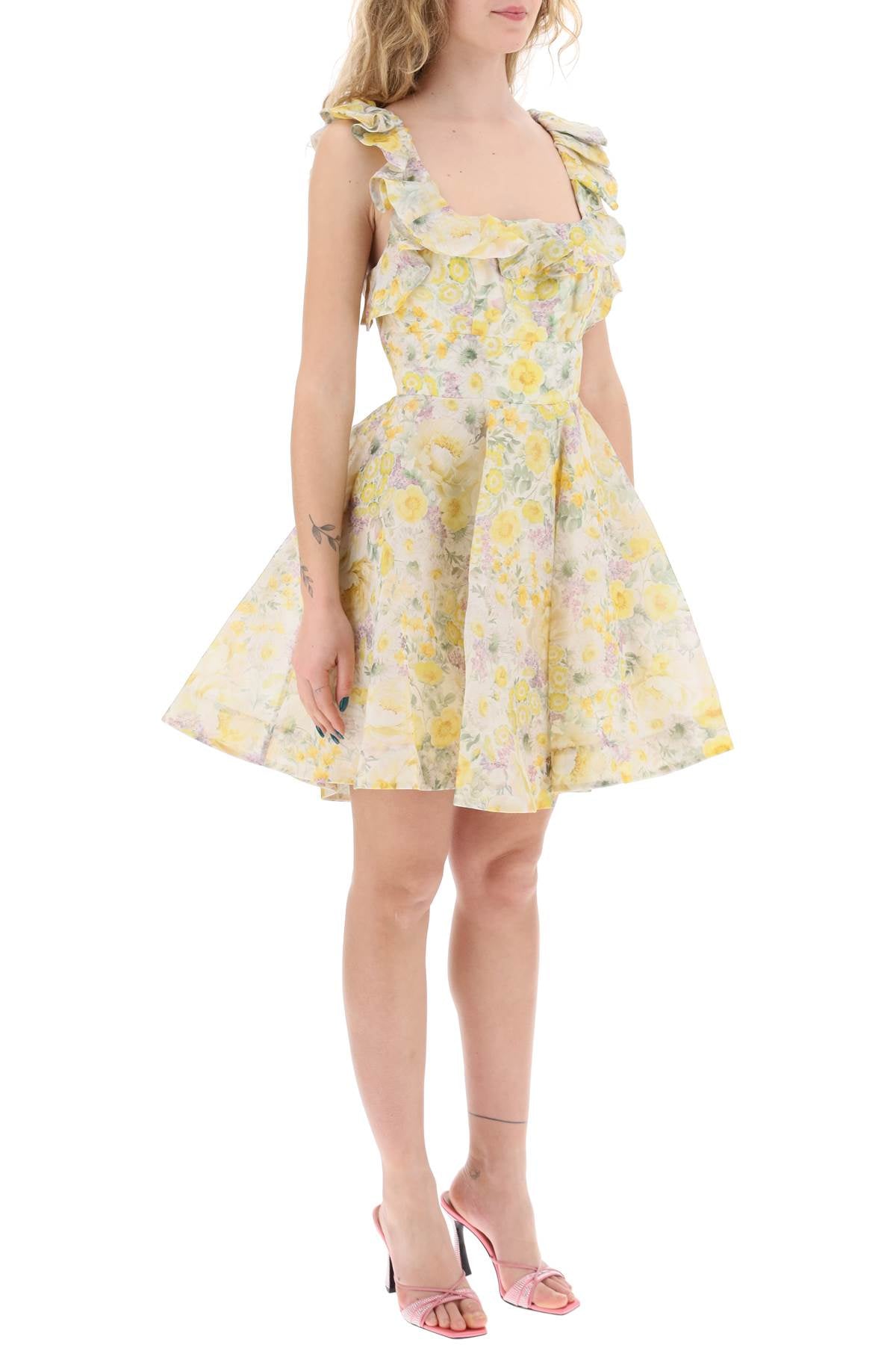 Zimmermann "Mini Harmony Floral Organza Dress"-Dress-Zimmermann-1-Mixed colours-Urbanheer