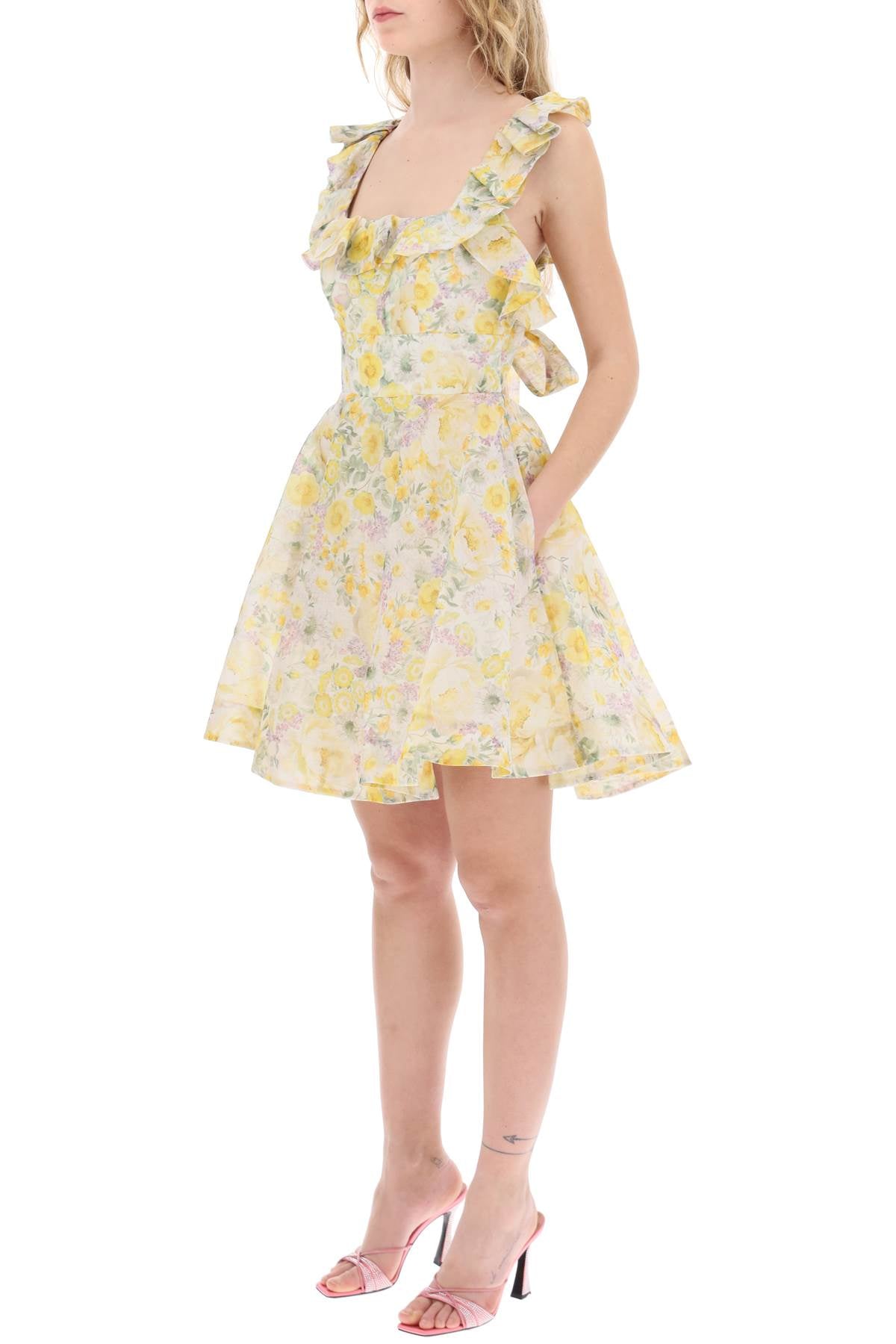 Zimmermann "Mini Harmony Floral Organza Dress"-Dress-Zimmermann-1-Mixed colours-Urbanheer