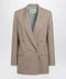 Valentino Double-Breasted Pinstripe Jacket in Mud/Ivory Virgin Wool