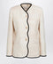 Valentino Milk-honey coloured silk and linen jacket