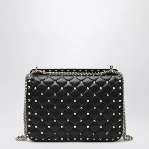 Valentino Garavani Medium Rockstud Spike bag in black nappa leather