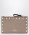 Valentino Garavani Powder Pink Leather Rockstud Zip Card Holder