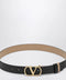 Valentino Garavani Black/Pink reversible VLogo Signature belt
