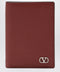 Valentino Garavani Dark red Vlogo card holder in grained leather