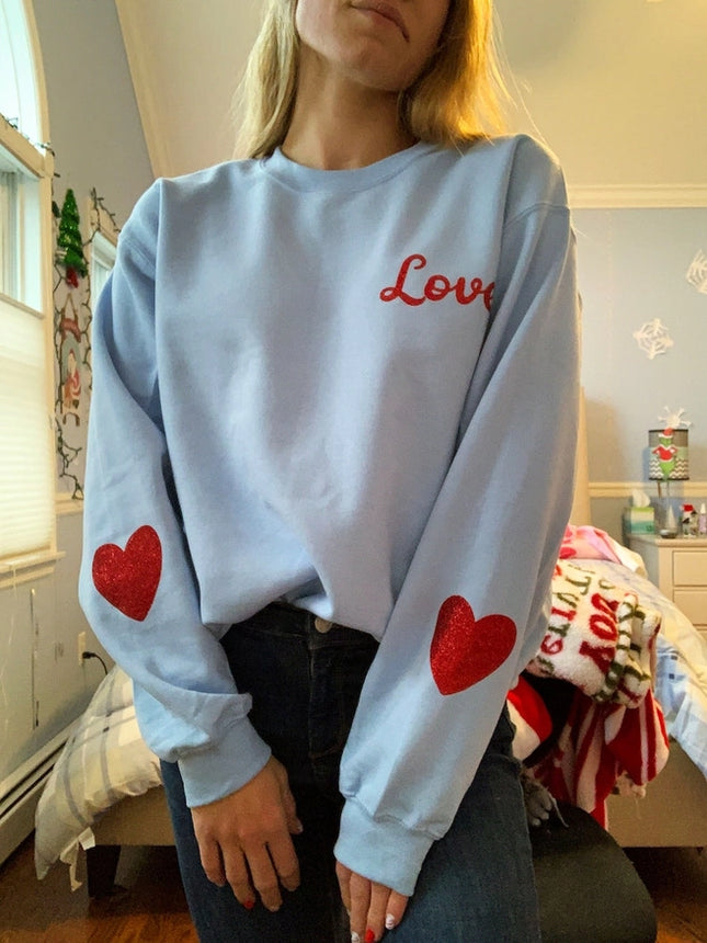 Valentines Day Glitter Heart Crewneck Sweatshirt-Sweatshirt-Lifestyle Outpost-S-Urbanheer