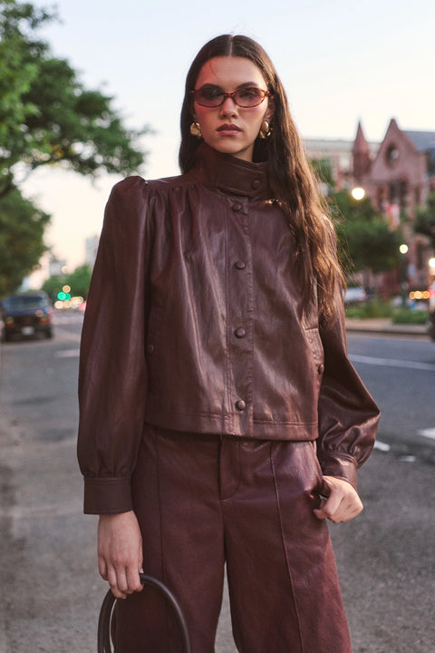 Faux-Ever Leather™ Puff Sleeve Jacket