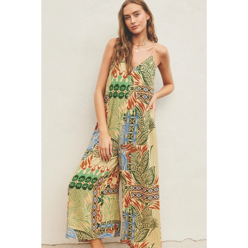 Desert Bliss Tie Back Detail Jumpsuit-Jumpsuit-Dress Forum-NATURAL/BLUE-S-Urbanheer