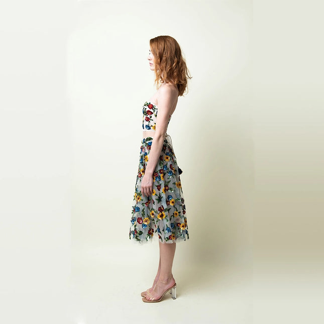 Gardenia Embroidered Skirt-Skirt-La fuori-Urbanheer