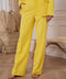 Timeless Straight Cut Plain Pants Yellow-Pants-Attentif Paris-S-Urbanheer