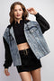 Drawstring Hooded Denim Jacket-Jacket-EDIT by NINE-S-Urbanheer