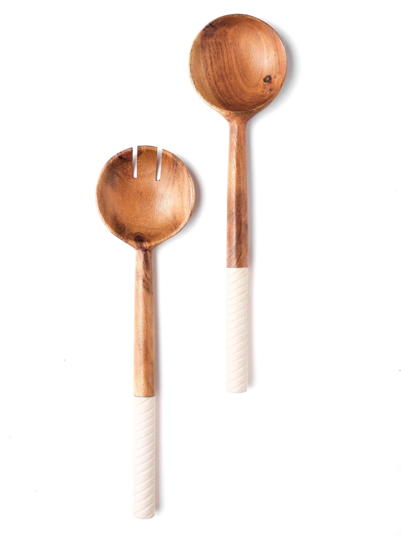 Resin & Wood Salad Server 2- Piece Set-Tiramisu-Urbanheer