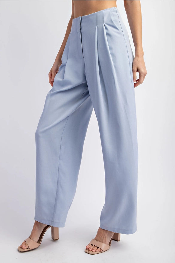 Textured Woven Pleated Wide Pants-Pants-EDIT by NINE-S-Urbanheer