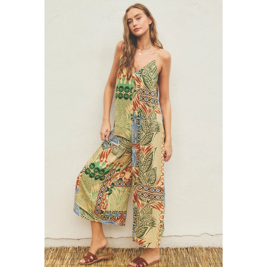 Desert Bliss Tie Back Detail Jumpsuit-Jumpsuit-Dress Forum-NATURAL/BLUE-S-Urbanheer